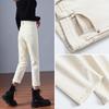 Pantalones Harem de Pana para Mujer con Forma de Pera Rábano Nuevos 2023 Otoño e Invierno Explosiones Cintura Alta Ropa Exterior Engrosado Elástico