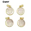 WT-JP374 Mini Compacto Diseño de Corazón Tallado Blanco Reflectante Concha Colgante Pequeño diy Accesorios de Joyería Hechos a Mano