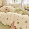 Juego de Tres Piezas de Gasa de Doble Capa para Cama de Dormitorio Estudiantil Sábana Funda de Edredón Individual para Cama de Dormitorio de Verano