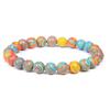 Pulsera de cuentas elástica de 8 mm de polvo de piedra ojo de tigre cristal piedra volcánica amatista hematita ágata roja pulsera de cuentas elástica transfronteriza