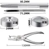 Transfronterizo 200 Piezas Acero Inoxidable Hebilla Blanca Grande Lona Ropa Botón Oculto Metal Cuatro Botones Set de Herramientas de Instalación