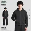 Conjunto de sudadera con cremallera estilo americano BOXY para hombre CKX, tejido de rizo de peso pesado 360G, conjunto de dos piezas de pantalones de chándal anchos y curvos