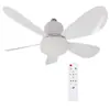 Luz de Ventilador de Cinco Aspas de Nuevo Modelo con Rosca E27 Transfronteriza, Luz de Ventilador Silenciosa para el Hogar para Sala de Estar, Comedor y Dormitorio
