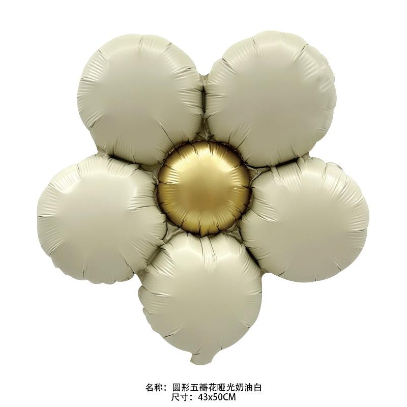 圆形五瓣花哑光奶油白