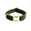 Collar para mascotas Fan ha boss de terciopelo verde militar, traje de pecho y espalda, collar suave de moda para perro, traje de correa para pasear al perro