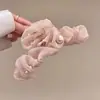Pinza para el Cabello Grande de Lazo de Satén de Gama Alta para Mujer, Exquisita Pinza Plegada para la Parte Trasera de la Cabeza, Pinza de Tiburón
