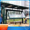 Abrigo de ônibus moderno e simples, plataforma de ônibus, estação de ônibus de aço inoxidável, outdoor, caixa de luz de publicidade com mudança de imagem
