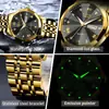 Reloj de Moda Lige/Lige Resistente al Agua con Doble Calendario para Hombre, Reloj de Cuarzo Luminoso, Reloj de Negocios Multifuncional