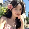 Pinza para el Cabello de Flor de Orquídea Phalaenopsis Rosa Súper Hada para Mujer Pinza Lateral Estilo Verano Playa Fotografía Vacaciones Flor de Cabello Accesorios para el Cabello