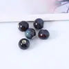 Cuentas redondas de cerámica con esmalte floral de Jingdezhen con agujeros grandes, accesorios de joyería vintage, materiales para ensartar para collares hechos a mano, cuentas sueltas de lunares