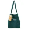 Bolsa de Veludo Lona Estilo Coreano Mori Bolsa de Ombro Transversal Retro Simples Bolsa de Mão Artística Casual para Estudante