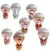 Enfeite de Natal Balão de Ar Quente de Madeira Plano 2D Papai Noel Boneco de Neve Desenhos Animados Decorações Árvore de Feriado Pendurado