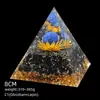 Pirámide de Cristal Natural de 8 cm Decoración Creativa para el Hogar Adorno Artesanal Bola de Cristal Envuelto en Resina Pirámide de Resina