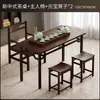 Juego pequeño de mesa de té y sillas para balcón de apartamento pequeño, sala de estar del hogar, estilo chino nuevo, escritorio de escritura y caligrafía para oficina