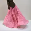 Falda Plisada Texturizada para Mujer Nueva Colección Primavera Verano 2026 Falda Larga con Dobladillo Ancho Falda Simple de Textura de Algodón y Lino