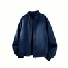 Nueva chaqueta de vuelo para hombre 2026 con cuello alto, diseño único, cierre de cremallera, efecto adelgazante, chaqueta de color liso, ropa exterior para hombre