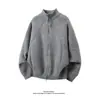 Suéter de punto grueso con cuello alto y doble cremallera para hombre, nuevo estilo coreano de otoño/invierno 2026, cárdigan de punto holgado