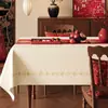2026 Nova Toalha de Mesa Vermelha Impermeável e à Prova de Óleo Toalha de Mesa Sem Lavagem Decoração de Ano Novo Atmosfera Festival da Primavera Toalha de Mesa para Mesa de Centro