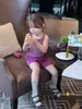 Chaleco con Volantes Dulce para Niñas Coreanas 2025 Nuevo Niña Linda Empalme Encaje Tirantes Sin Mangas
