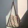Bolso de Hombro de Lona y Pana con Estampado de Leopardo, Doble Capa Mejorada, Estilo Coreano, Selección de Influencers, Estudiante de Verano, Artístico