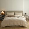 Conjunto de Roupa de Cama Jacquard Escovado 100% Algodão com Quatro Peças, Lençol de Cama Puro Algodão Engrossado para Inverno, Capa de Edredom, Conjunto de Lençol com Elástico de Três Peças, Roupa de Cama de Luxo Leve