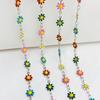Material para retención de color de joyería DIY 7mm gota de aceite color mixto pequeño crisantemo cadena hecha a mano collar pulsera cadena para gafas accesorios