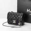 Bolso para Mujer 2025 Nueva Moda Popular en Internet Cuadrado Gordito Pequeño Bolso Bola Dorada Estilo Chanel Acolchado Diamante Bolso de Cadena Hombro Cruzado