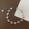 Princesa Fugitiva Flor Rosa Pedras Preciosas Pulseira Luxo Leve Pulseira de Alta Qualidade Doce Menina Moda de Nicho Joias