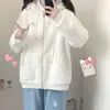Sudadera Fina con Capucha Retro Americana para Mujer Primavera y Otoño Nacional Holgada Estilo Perezoso Cárdigan Chaqueta Engrosada