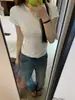 Camiseta Redonda de Manga Curta Tendência de Nicho para Mulheres, Nova Slim Fit de Verão, Top Versátil que Valoriza a Silhueta
