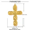 Pingente de Aço Inoxidável Coração de Pêssego Pingente de Olho de Palma Cruz Feminino Brincos Pingente Estilo Retro Francês Gotejamento de Óleo DIY