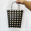 Cesta de Mão Azul Sal Marinho de Verão Bolsa de Palha Plástica Hello Kitty Cesta Vertical para Legumes Bolsa de Mão para Menina Feita à Mão