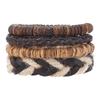 Pulsera Trenzada de Cuerda de Cáscara de Coco Estilo Retro Europeo y Americano para Exportación para Hombre Juego de Cuatro Piezas de Joyería Tejida Multicapa