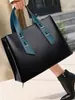 Bolso de Mano Grande de Mujer Transfronterizo con Diseño de Color Contrastante, Bolso de Hombro, Bolso Tote al por Mayor de Fábrica, Bolso Personalizado para Mujer