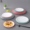 Vajilla nórdica de melamina plato plano bicolor plato redondo para bistec occidental plato creativo de moda en internet para buffet comercial