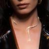 Collar elegante Mori con diamantes de imitación y diseño de nicho con borlas y cadena de clavícula para mujer, estilo frío