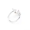 Anillo Abierto de Mariposa Incrustado con Diamantes de Zirconia Estilo Francés, Anillo de Moda Estilo Nicho, Joyería Retro de Lujo Ligero de Alta Gama para Mujer