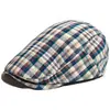 Primavera 2026 Nuevo Sombrero Boina para Mujer Gorra Británica Retro Adelante Informal Versátil Gorra de Béisbol a Cuadros Moderna
