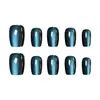 Vidro Céu Estrelado Azul Olho de Gato Textura de Alta Qualidade Elegante Estilo Menina Estilo Irmã Real Unhas Manicure Estilo Curto 30-t Unhas Usáveis
