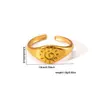 Moda Europeia e Americana Estilo Ins Anel Simples de Aço de Titânio Banhado a Ouro 18k Geométrico Assimétrico Joias de Aço Inoxidável Femininas Venda Quente
