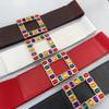 Sello de Cintura Ancha Elástico Elástico Europeo y Americano Hebilla Colorida Cintura Ajustada Adelgazante Goma Cinturón de Mujer Combinación Total Sello de Cintura de Mujer a la Moda