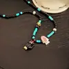 Nueva Cadena para Clavícula Versátil con Gatito de Dibujo Animado Lindo con Cuentas, Ama Comer Pescado, Exquisito Temperamento, Collar con Colgante de Gama Alta para Mujer