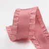 Atacado do Fabricante Fita com Borda Franzida Feita à Mão Acessórios de Cabelo DIY Acessórios com Borda Enrugada Poliéster Design Cor Sólida Fita para Barra de Saia