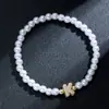 Pulsera Elástica para Mujer Nueva Moda Elegante de Primavera con Perlas de Imitación y Zirconia con Letras
