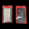 Bolsa de embalagem para capa de celular vermelha de Ano Novo com zíper, saco composto auto selante, bolsa vermelha festiva para capa de celular