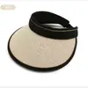 Sombrero de Protección Solar para Mujer Verano Anti-UV Sombrero de Sol Ciclismo Ala Ancha Plegable Parte Superior Abierta Sombrero de Sol Plegable y Portátil