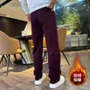 Pantalones deportivos de punto para hombre a la moda, nuevo estilo otoño e invierno 2025, corte holgado, pantalones casuales negros para correr