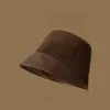 Sombrero de Cubo con Visera de Cuero PU Estilo Vintage Versión Coreana Sombrero de Cubo Retro de Alta Gama para Mujer para Cubrir la Cara y Hacer la Cara Más Pequeña Sombrero de Pescador