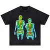 Camiseta Masculina Europeia Tamanho Europeu Estilo de Rua Hip-Hop Punk Rock Estampa Gráfica, Top de Manga Curta Streetwear de Alta Qualidade