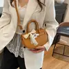 Bolsa Sela Simples Portátil Estilo Francês Feminina 2025 Nova Versátil Padrão Lichia Bolsa Platina Bolsa Transversal Fashion